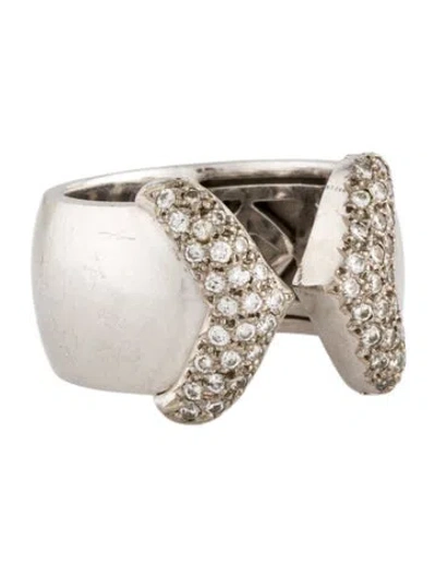 Pre-owned Chopard 18k Diamond Cuff Ring In Multi