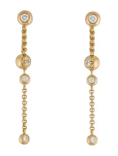 Pre-owned Chopard 18k Diamond Double Chain Drop Earrings In Multi