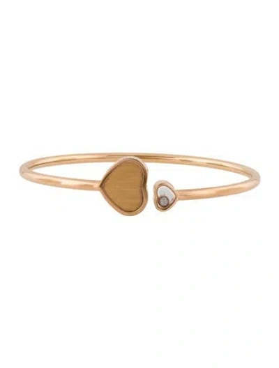 Pre-owned Chopard 18k Diamond Golden Hearts 007 Bangle Bracelet, 6" In Multi