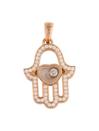 Pre-owned Chopard 18k Diamond Hamsa Happy Diamond Pendant In Multi