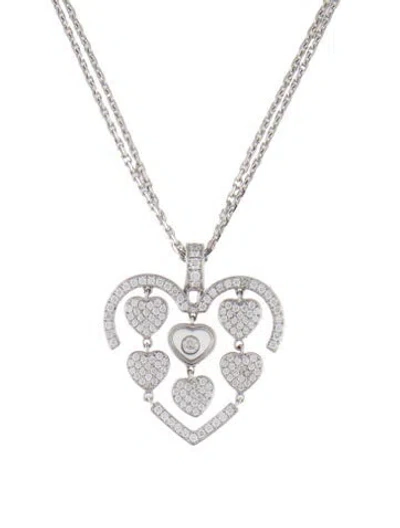 Pre-owned Chopard 18k Diamond Happy Amore Pendant Necklace, 16.5" In Multi