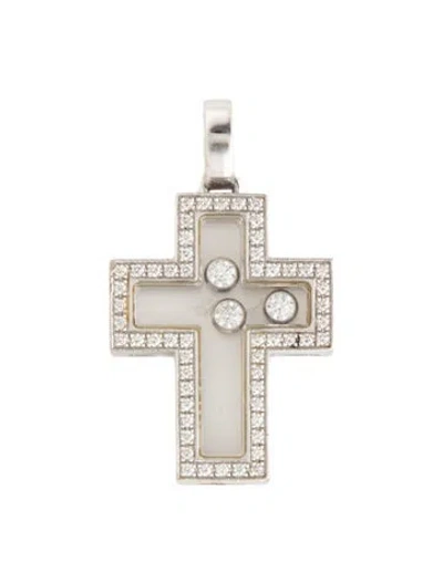 Pre-owned Chopard 18k Diamond Happy Cross Pendant In Multicolor