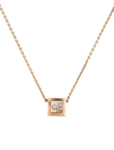 Pre-owned Chopard 18k Diamond Happy Curves Pendant Necklace, 16" In Multi
