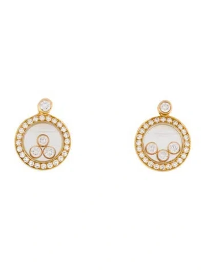 Pre-owned Chopard 18k Diamond Happy Diamonds Drop Earrings In Multi