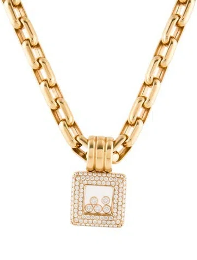 Pre-owned Chopard 18k Diamond Happy Diamonds Pendant Necklace, 17.5" In Multi
