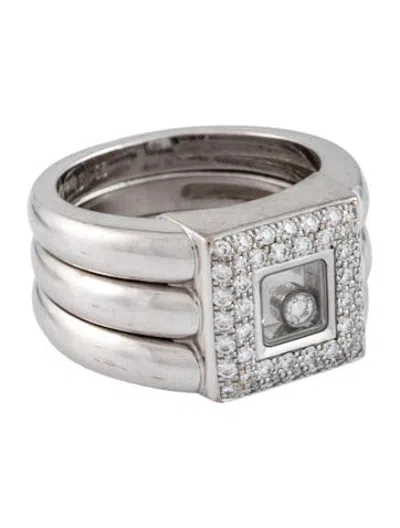 Pre-owned Chopard 18k Diamond Happy Diamonds Triple Band Ring In Multicolor