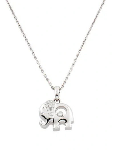 Pre-owned Chopard 18k Diamond Happy Elephant Pendant Necklace, 16.5" In Multi