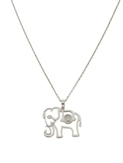Pre-owned Chopard 18k Diamond Happy Elephant Pendant Necklace, 16.5" In Multi