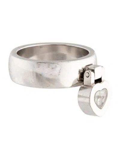 Pre-owned Chopard 18k Diamond Happy Heart Charm Ring In Multi