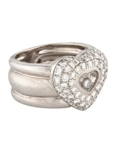 Pre-owned Chopard 18k Diamond Happy Heart Cocktail Ring In Multi