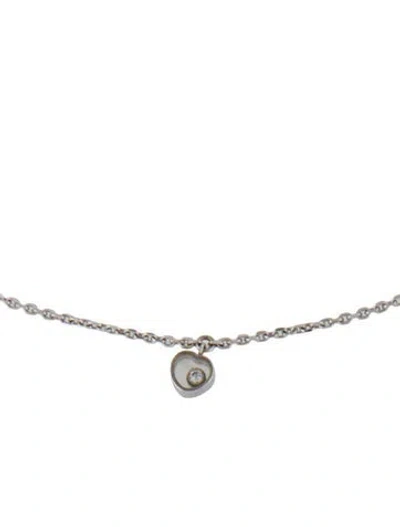 Pre-owned Chopard 18k Diamond Happy Heart Pendant Necklace, 16" In Multi