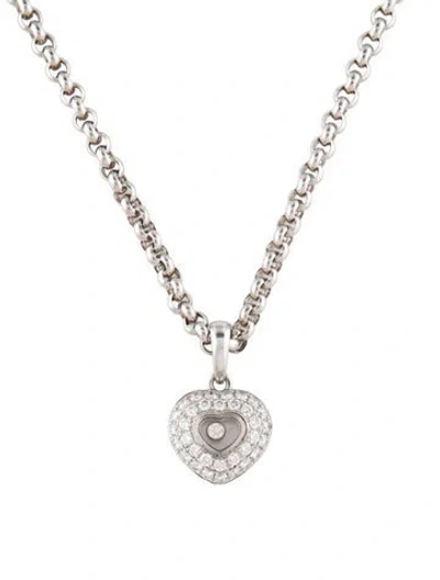 Pre-owned Chopard 18k Diamond Happy Heart Pendant Necklace, 17" In Multi