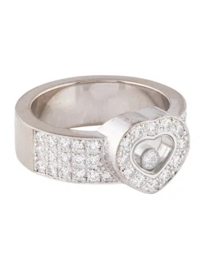 Pre-owned Chopard 18k Diamond Happy Heart Ring In Multi