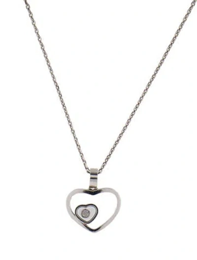 Pre-owned Chopard 18k Diamond Happy Hearts Pendant Necklace, 16.5" In Multi