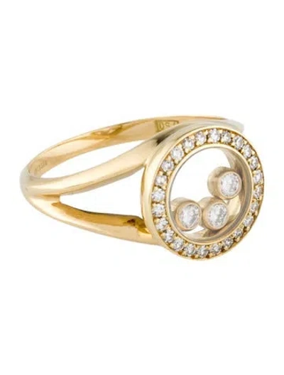 Pre-owned Chopard 18k Diamond Happy Icons Cocktail Ring In Multi