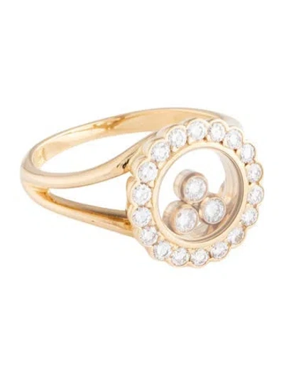 Pre-owned Chopard 18k Diamond Happy Icons Cocktail Ring In Multi