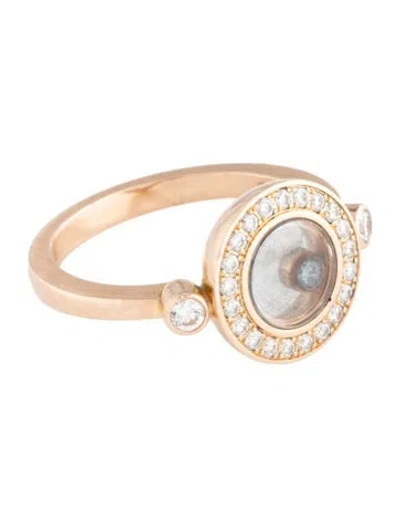 Pre-owned Chopard 18k Diamond Happy Icons Cocktail Ring In Multi