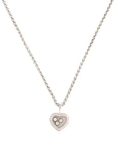 Pre-owned Chopard 18k Diamond Happy Icons Heart Necklace, 16.25" In Multicolor