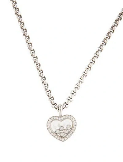 Pre-owned Chopard 18k Diamond Happy Icons Heart Pendant Necklace, 16.5" In Multi