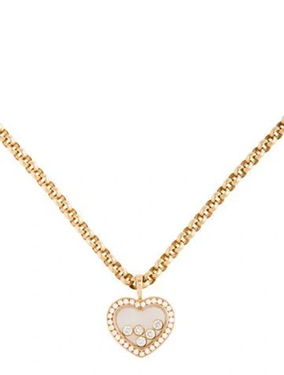 Pre-owned Chopard 18k Diamond Happy Icons Heart Pendant Necklace, 16.5" In Multicolor