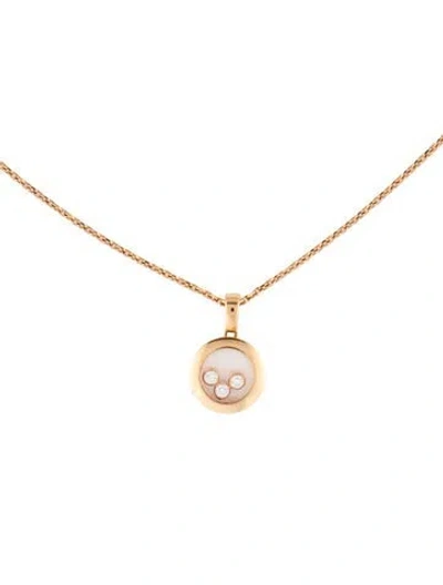Pre-owned Chopard 18k Diamond Happy Icons Pendant Necklace, 17" In Multicolor