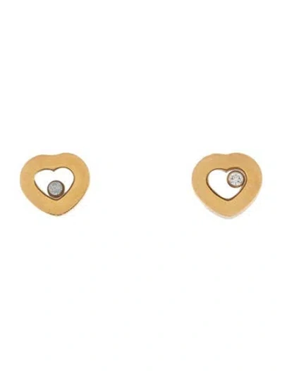 Pre-owned Chopard 18k Diamond Happy Icons Stud Earrings In Clear