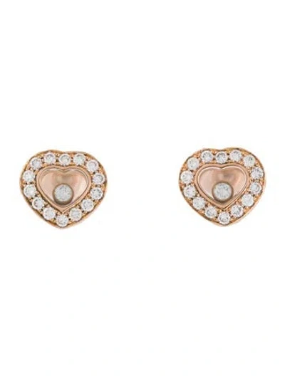 Pre-owned Chopard 18k Diamond Happy Icons Stud Earrings In Multi