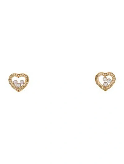 Pre-owned Chopard 18k Diamond Happy Icons Stud Earrings In Multi