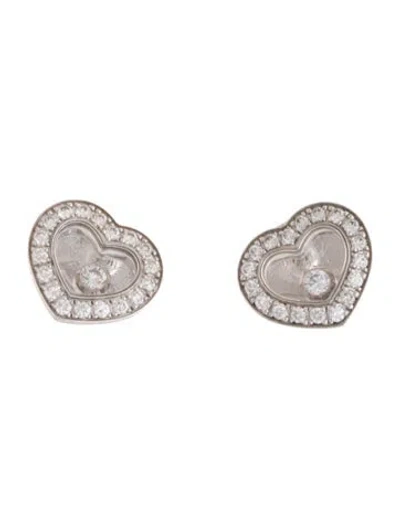 Pre-owned Chopard 18k Diamond Happy Icons Stud Earrings In Multicolor
