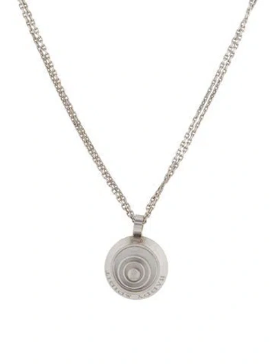 Pre-owned Chopard 18k Diamond Happy Spirit Circle Pendant Necklace, 16.5" In Multi