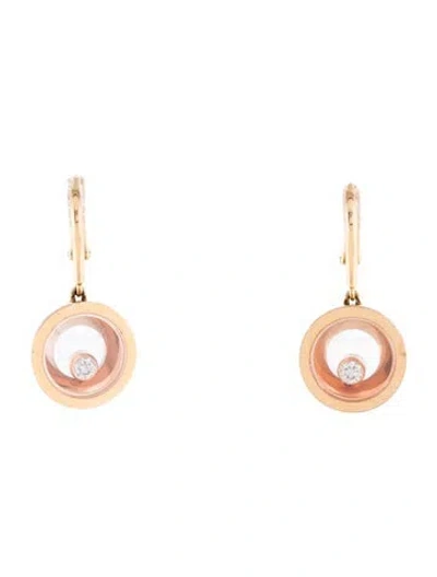 Pre-owned Chopard 18k Diamond Happy Spirit Drop Earrings In Multi