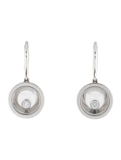 Pre-owned Chopard 18k Diamond Happy Spirit Drop Earrings In Multicolor