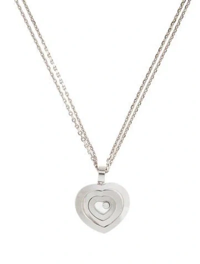 Pre-owned Chopard 18k Diamond Happy Spirit Heart Pendant Necklace, 16.25" In Multi