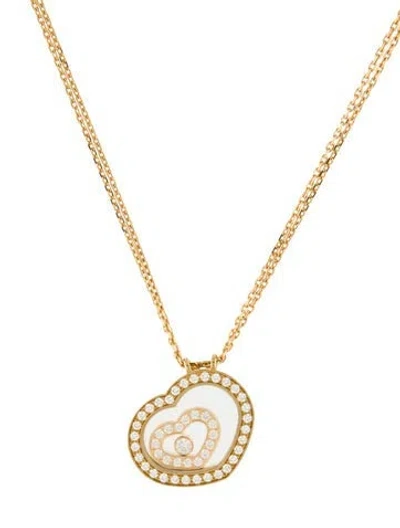 Pre-owned Chopard 18k Diamond Happy Spirit Heart Pendant Necklace, 16.5" In Multi
