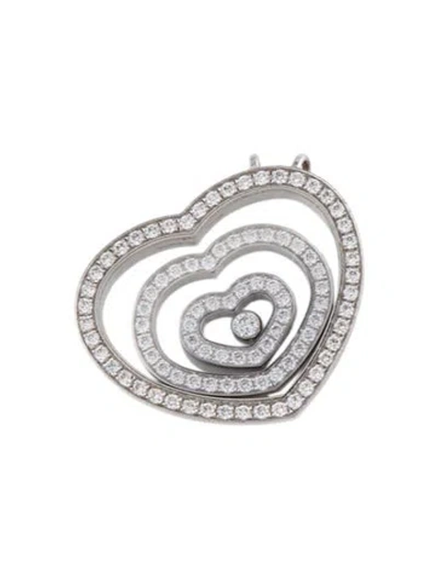 Pre-owned Chopard 18k Diamond Happy Spirit Heart Pendant Necklace, 18.25" In Multi