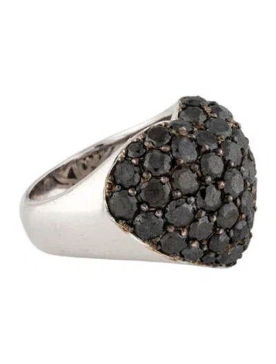 Pre-owned Chopard 18k Diamond Heart Cocktail Ring In Multi