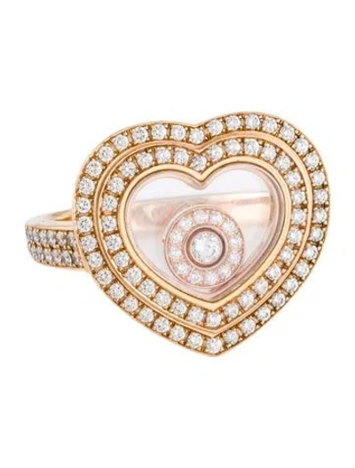 Pre-owned Chopard 18k Diamond Heart Cocktail Ring In Multi