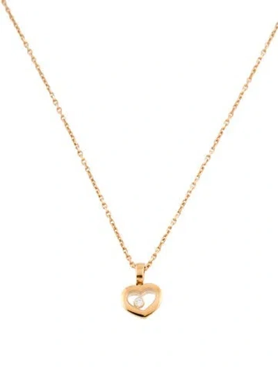 Pre-owned Chopard 18k Diamond Heart Icon Pendant Necklace, 16.75" In Multi