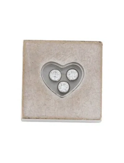 Pre-owned Chopard 18k Diamond Heart Square Pendant In Multi