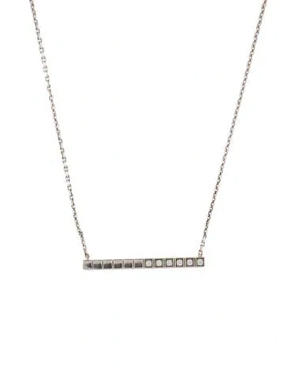 Pre-owned Chopard 18k Diamond Ice Cube Pendant Necklace, 20" In Multi