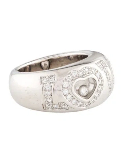 Pre-owned Chopard 18k Diamond 'love' Band Ring In Multi