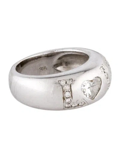 Pre-owned Chopard 18k Diamond 'love' Band Ring In Multi