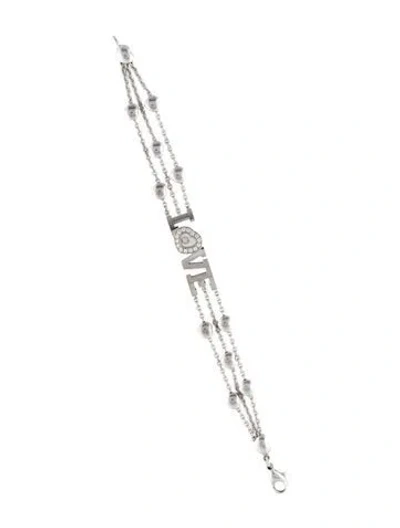 Pre-owned Chopard 18k Diamond 'love' Link Bracelet, 6.5" In Multi