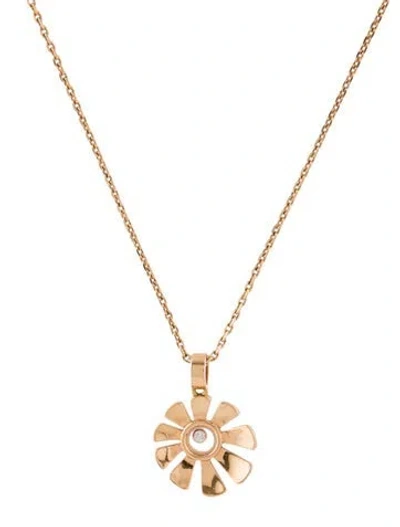 Pre-owned Chopard 18k Diamond My Happy Heart Flower Pendant Necklace, 16.75" In Multi