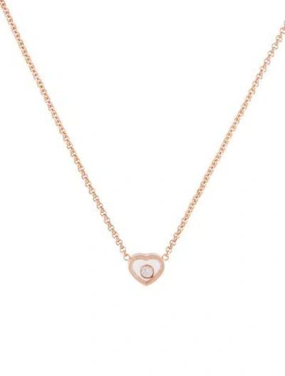 Pre-owned Chopard 18k Diamond 'my Happy Hearts' Pendant Necklace, 16" In Multi