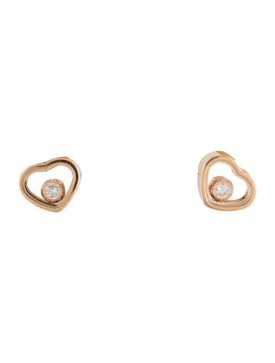 Pre-owned Chopard 18k Diamond My Happy Hearts Stud Earrings In Multi