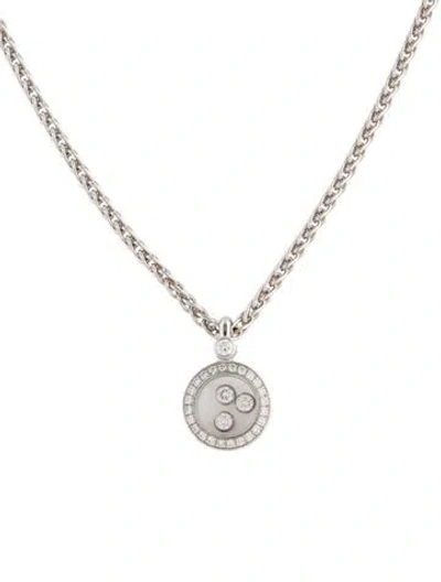 Pre-owned Chopard 18k Diamond Pendant Necklace, 16.5" In Multicolor