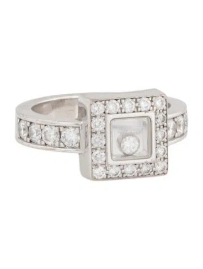 Pre-owned Chopard 18k Diamond Square Cocktail Ring In Multi