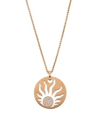 Pre-owned Chopard 18k Diamond Sun Pendant Necklace, 23.75" In Multi