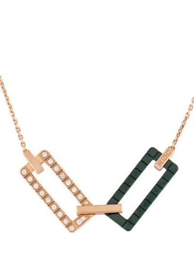 Pre-owned Chopard 18k Enamel & Diamond Rihanna Loves  Necklace, 16.75" In Multi